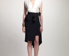 Lanvin-Deep-V-Neck-Blouse-Asymmetric-Hem-Wrap-Skirt
